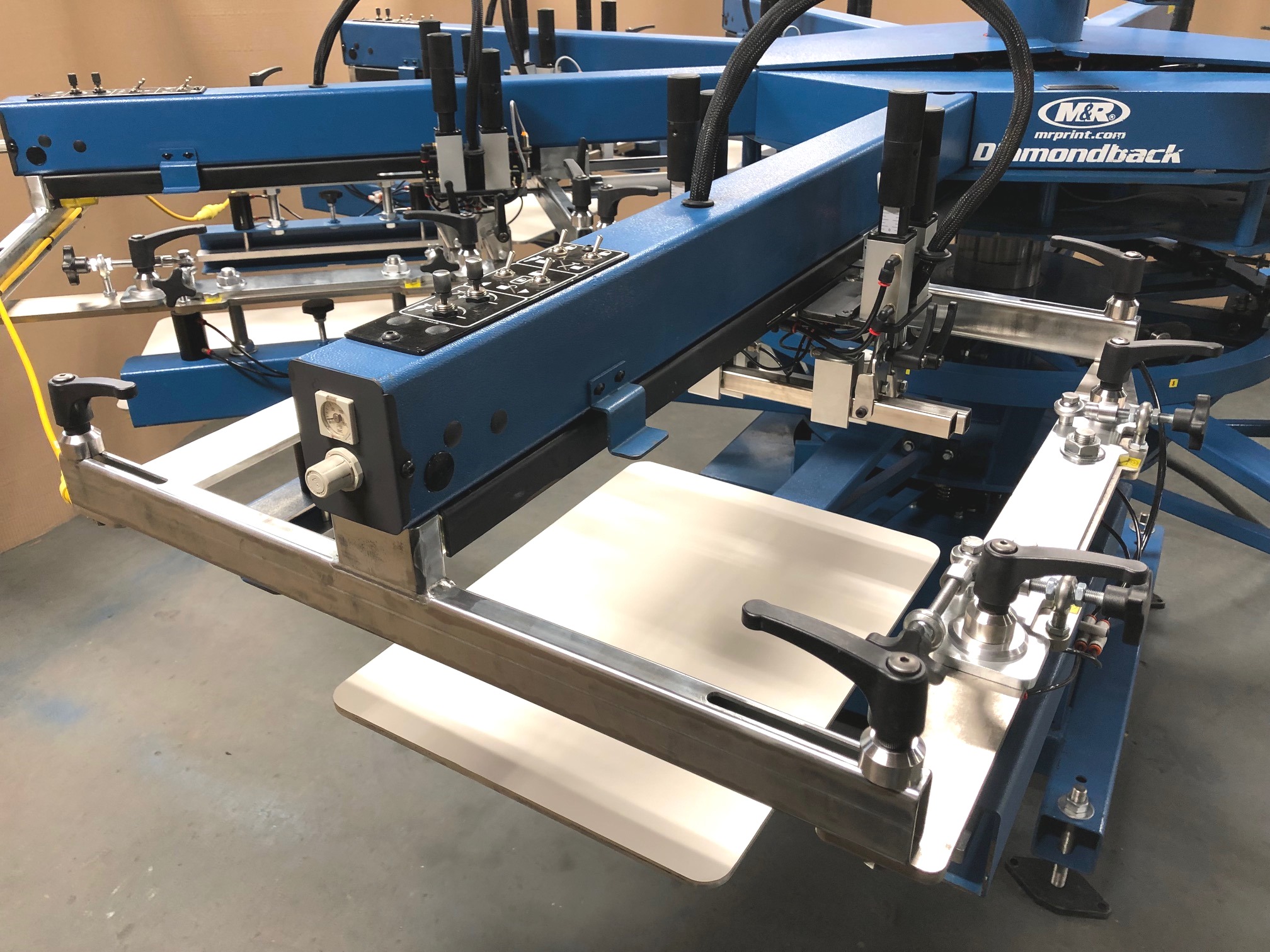 M&R Diamondback 6 Color 8 Station Used Screen Printing Equipment